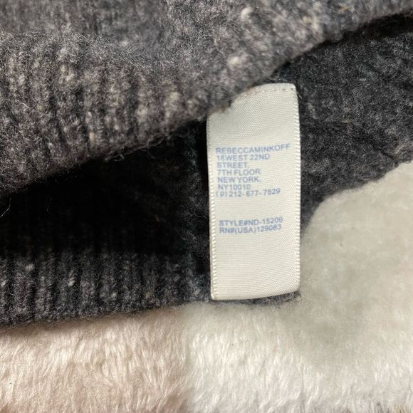 Rebecca Minkoff Grey Page Vneck Cold Shoulder Sweater Merino Wool Alpaca Blend - Picture 5 of 8